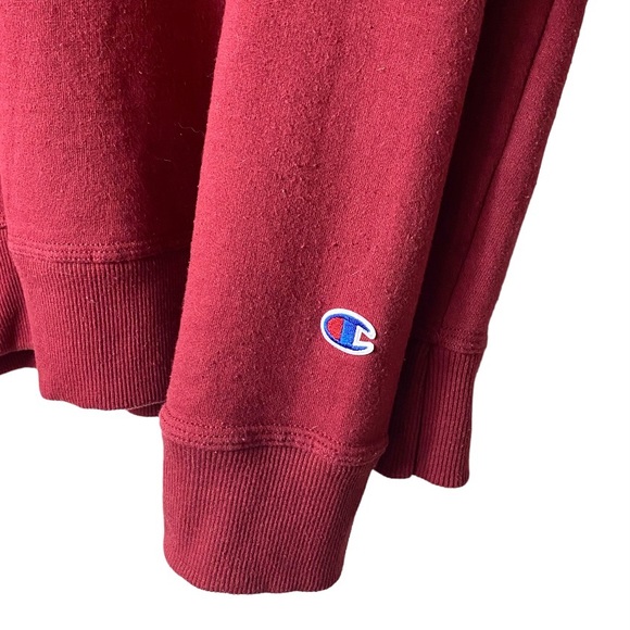 Champion Powerblend Crewneck Sweatshirt Red Wine Maroon Pullover Athletic Mens L - Picture 4 of 15